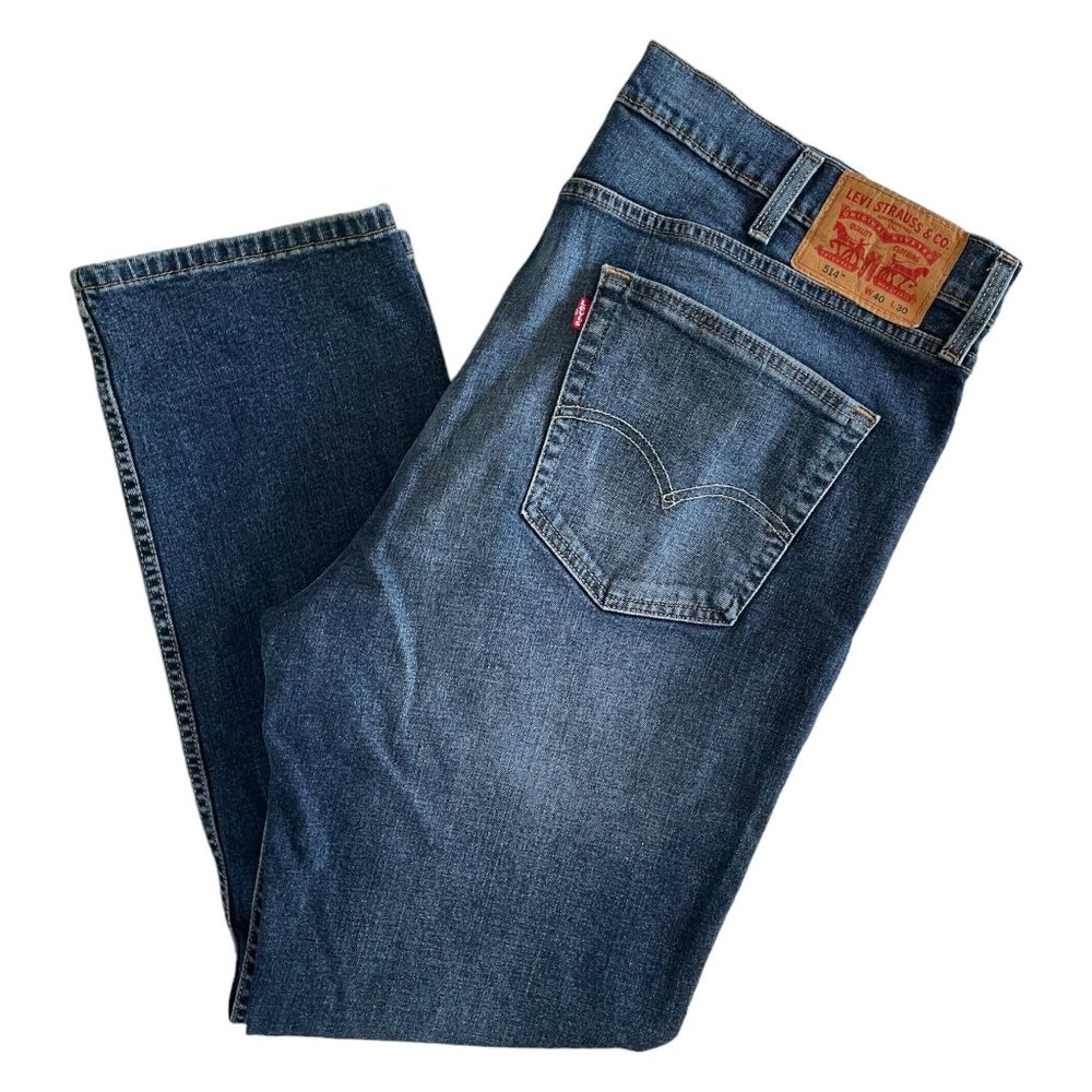 Levis 514 Mens Straight Jeans Dark Blue 40/30